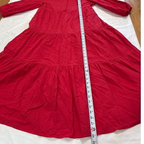 Pomander Place by Tuckernuck Women’s M Mabel Tiered Maxi Dress Hibiscus Red - Picture 15 of 16